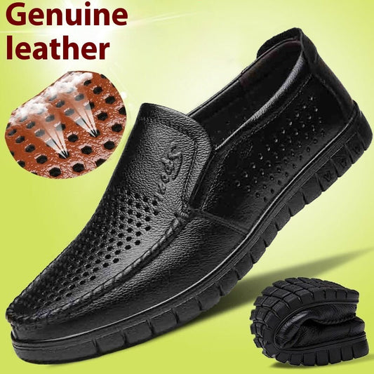 Casual sandals made from genuine cowhide leather with a breathable and non-slip rubber sole.