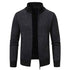 Thickened Plaid Print Cardigan Jacket for Men - Slim Fit Zipper Stand Collar Sweater for Winter Casual Wear