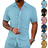 Polo Short Sleeve Button Casual Loose Short Sleeves Shirt - Swefashionstore