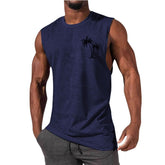 BESTSELLER Coconut Tree Embroidery Vest Summer Beach Tshirt - Swefashionstore