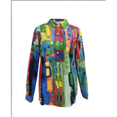 Fashion Casual Shirt Digital Printing Lapel Long Sleeve Shirt - Swefashionstore