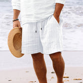 Stripe Print Shorts Summer Fashion Drawstring Sweatpants Casual Clothing For Men - Swefashionstore