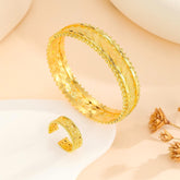 2pcs Vintage Gold Plated Bracelet Vacuum Electroplating - Swefashionstore