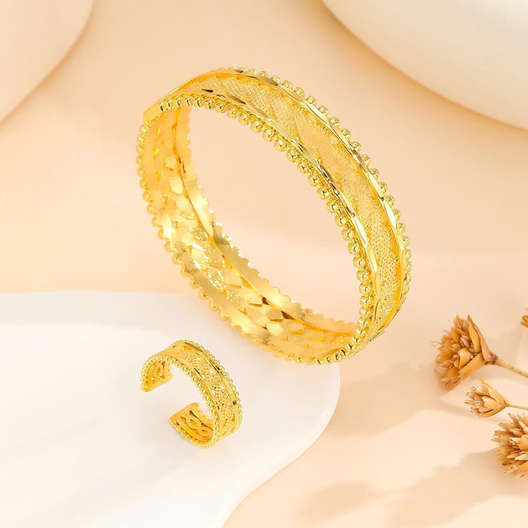 2pcs Vintage Gold Plated Bracelet Vacuum Electroplating - Swefashionstore
