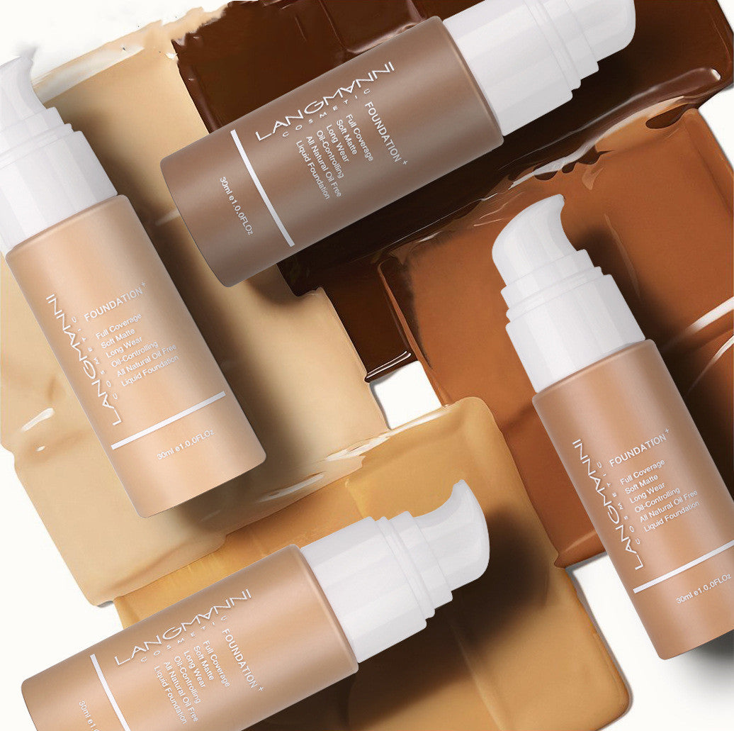 LangManni Makeup Liquid Foundation Oil Control Concealer - Swefashionstore