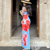 Long Dress Summer Sexy Pint Party Beach Dresses Women&
