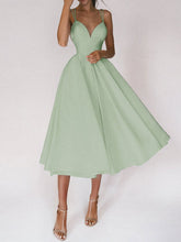 New Design V-neck Suspender Summer Fashion A-Line Long Dresses - Swefashionstore