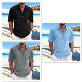 Long Sleeve Loose-Fit Solid Color Shirt - Swefashionstore