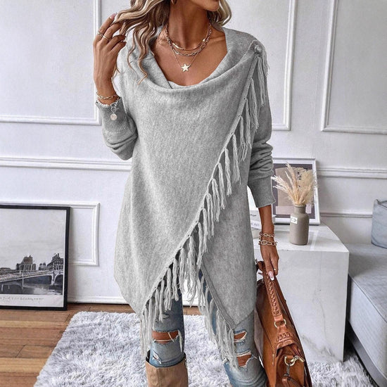 Stickad kofta i plusstorlek för kvinnor i enfärgade färger