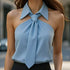 Polo Collar Tie Shirt Women&