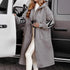 Hooded Windbreaker Long Jacket With Pockets And Drawstring Design Solid Color Knit-Sleeved Trench Coat For Women Clothing Fall Winter - Swefashionstore