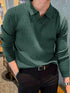 Lapel Texture Stretch Slim Knit Polo Shirt - Swefashionstore