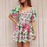 V-Neck Lantern-sleeve Dress - Swefashionstore
