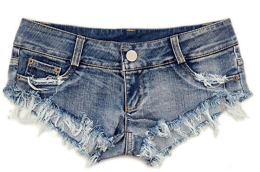 Sommer Low-Waist Ripped Damen Denim Shorts Hot-Pants