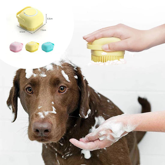 Silicone Dog Bath Massage Gloves Brush Pet Cat Bathroom Cleaning Tool Comb Brush For Dog Can Pour Shampoo Dog Grooming Supplies - Swefashionstore