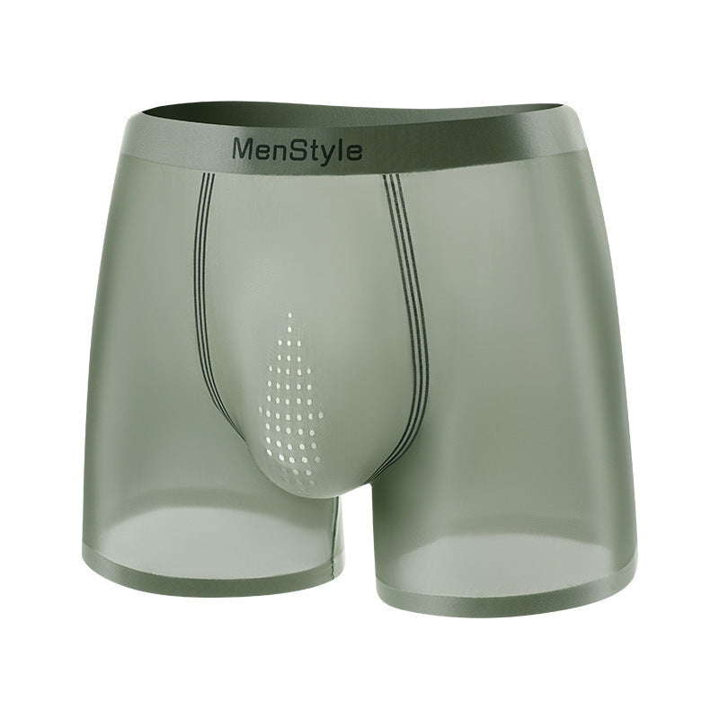 Satin Ice Silk Breathable Single-layer Bottom Crotch Seamless Boxers - Swefashionstore