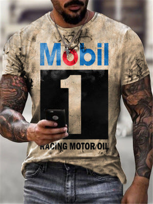 Round Neck Digital Print SLIM Pullover Men&