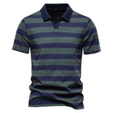 SUMMER Striped Lapel Men&