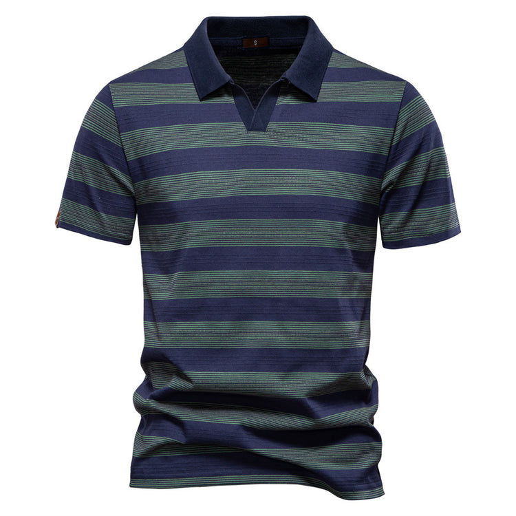 SUMMER Striped Lapel Men&
