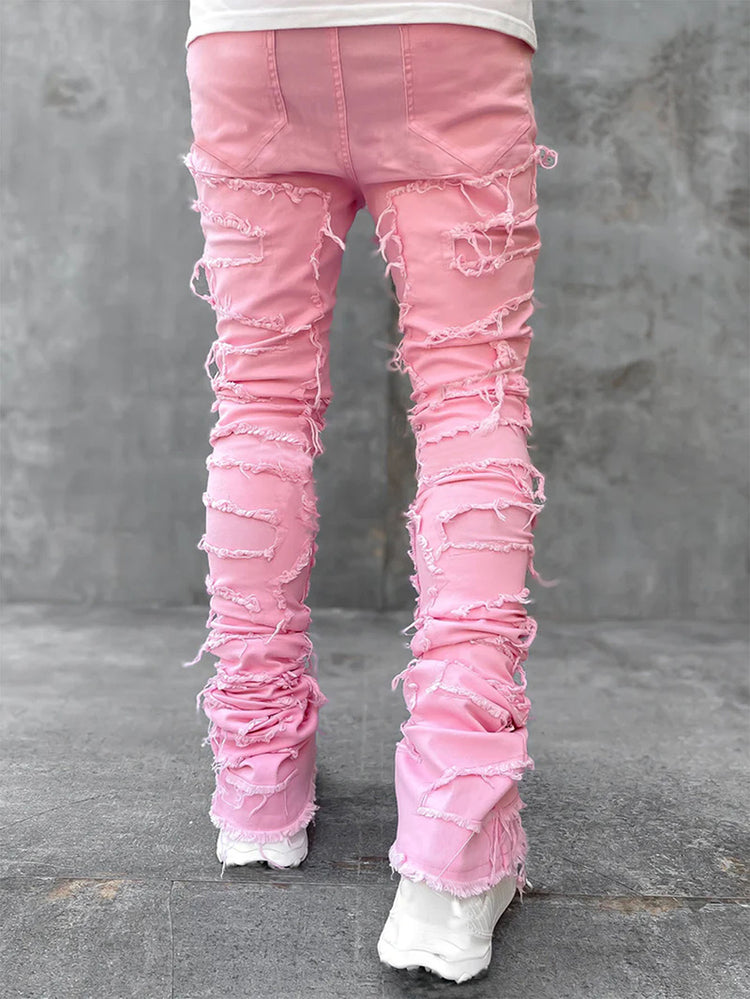Long Tight Fit Stacked Jeans For Mens Clothing - Swefashionstore