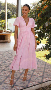 V-neck Short-sleeved Dress for Summer Fashion - Swefashionstore
