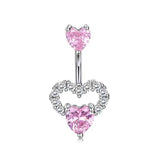 Hot Sale  Zirconium Loving Heart Zircon Navel Stud