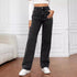 European And American Cross-border Amazon Hot-selling Stretch Washed Denim Fashion Straight Trousers Jeans Women&