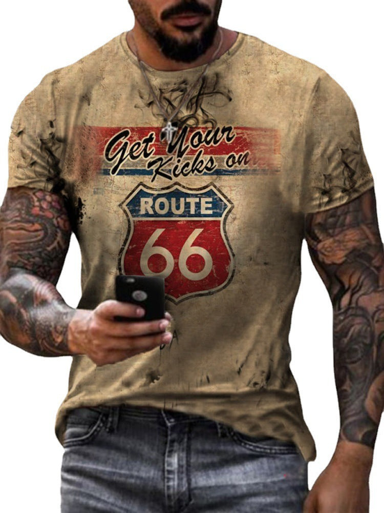 Round Neck Digital Print SLIM Pullover Men&