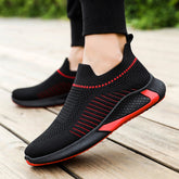 Fashion Mesh Striped Design Outdoor Sneakers - Swefashionstore