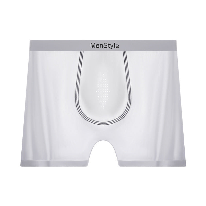 Satin Ice Silk Breathable Single-layer Bottom Crotch Seamless Boxers - Swefashionstore