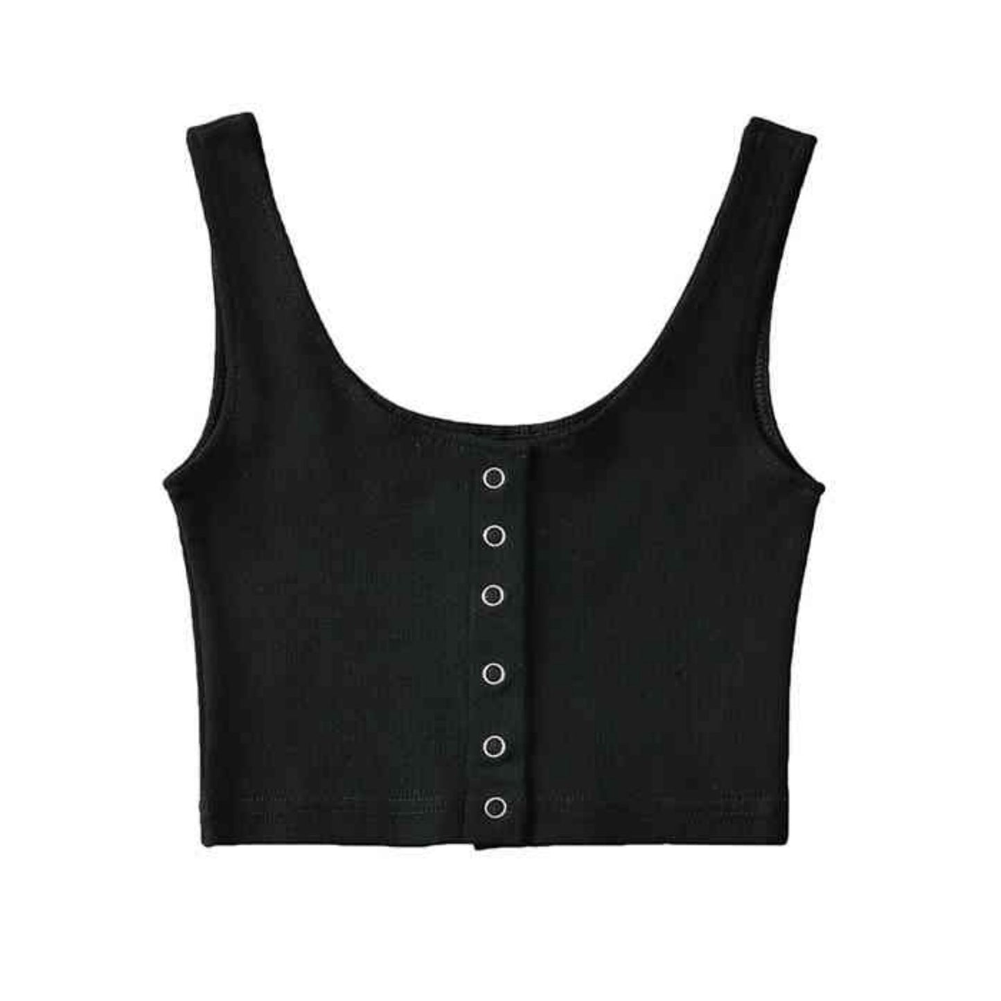 SHORT STYLE Threaded Elastic Vest Women's Top