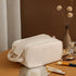 Three-layer Double Zipper U-shaped Design Cosmetic Bag Fashion High Capacity Make Up Bags Portable Pu Leather Storage Bag For Skin Care Products - Swefashionstore