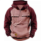 Fall Winter Retro Cargo Hoodies Men&