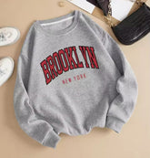Personality Trend Printed Crew Neck Sweatshirt Women - Swefashionstore