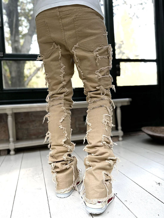 Long Tight Fit Stacked Jeans For Mens Clothing - Swefashionstore