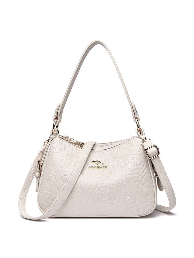 Soft Leather Textured Ethnic Style Simple Versatile Large Capacity Shoulder Messenger Bag - Swefashionstore