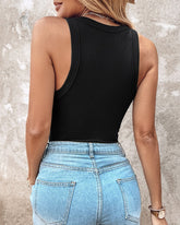 Round Neck Vest With Bra Summer Solid Color Bottom Sleeveless Top Womens Clothing - Swefashionstore
