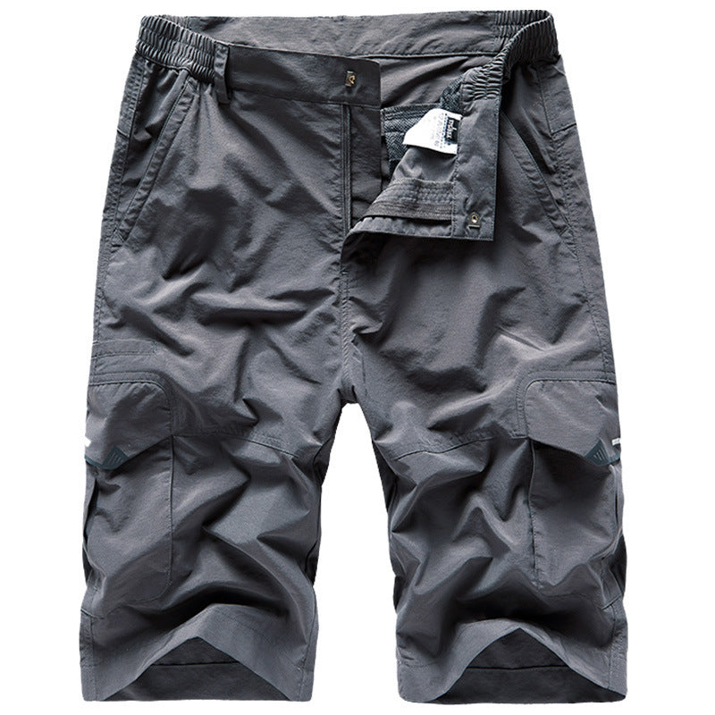 Herren Shorts Schnelltrocknend OUTDOOR Gerade Lose Multi-Tasche