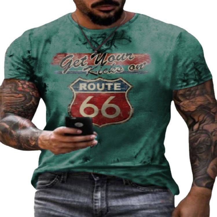 Round Neck Digital Print SLIM Pullover Men&